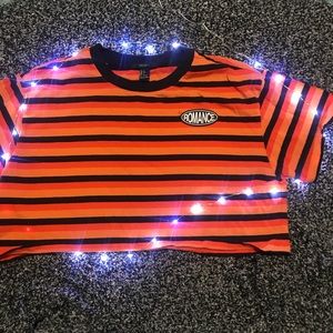 Striped Cropped Graphic Tee